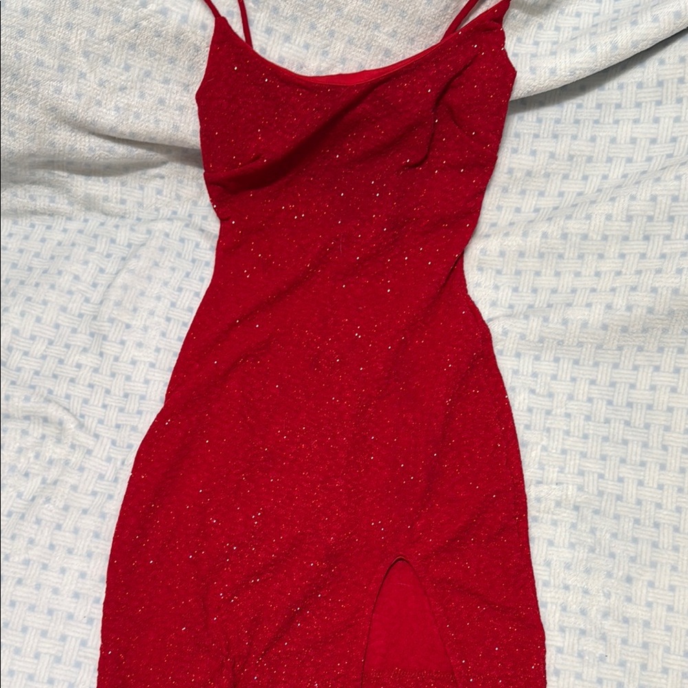 Elegant Red Glitter Dress
